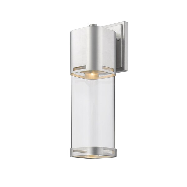 Z-Lite Lestat 1 Light Outdoor Wall Light, Brushed Aluminum & Clear 562B-BA-LED - main